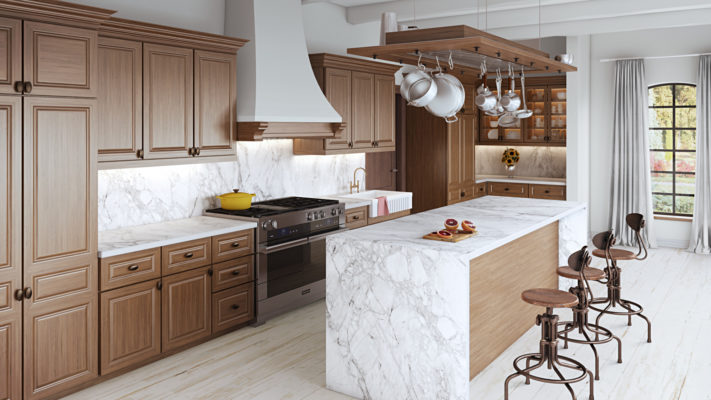 Portum Dekton Kitchen Island Countertops and Full Backsplash