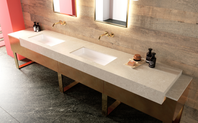 Rondo Brushed LG Viatera Quartz Bathroom Sinks