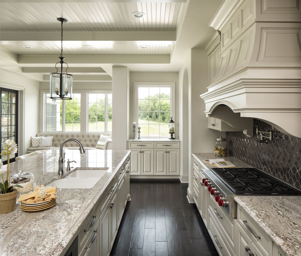Taupe White Granite Kitchen