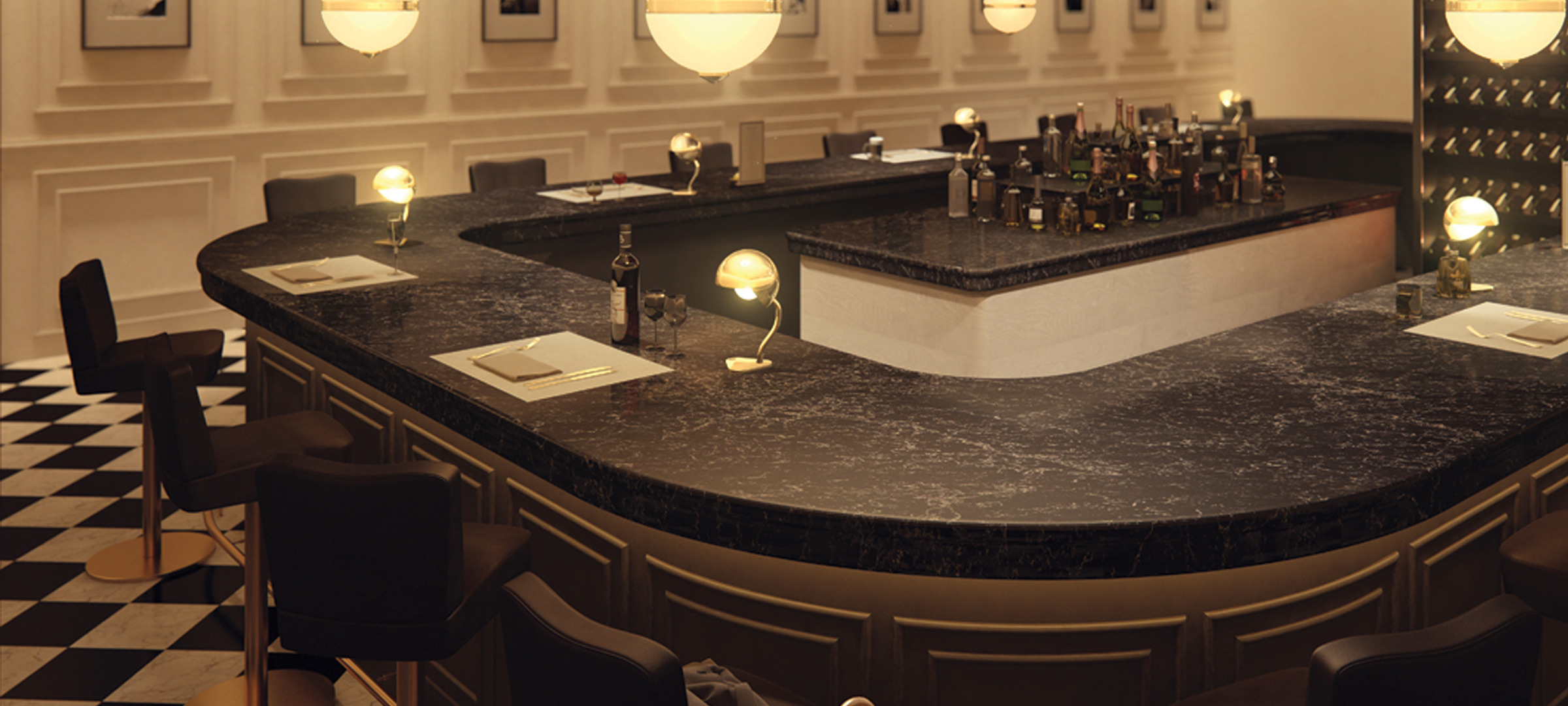 Vanilla Noir Caesarstone Quartz Bar