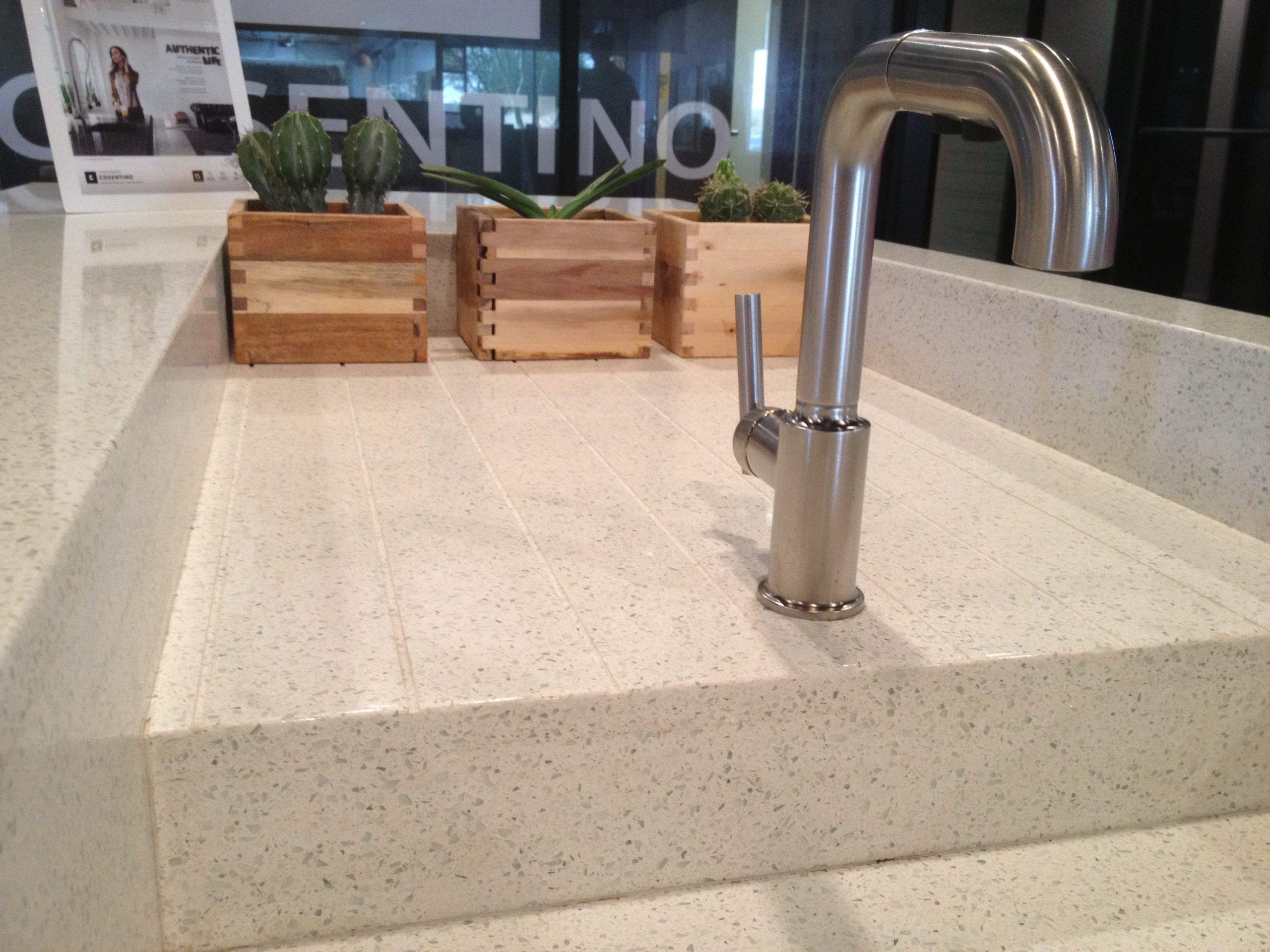 White Diamond Silestone Quartz Sink