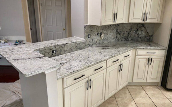 White Lava Granite Kitchen