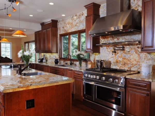 Copper Canyon Granite Kitchne Countertops and Full Height Backsplash